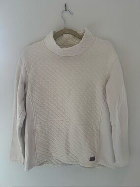 L.L. Bean Quilted Cowl Neck Sweater - Off-White